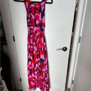 Floral Maxi Dress - Pink and Red